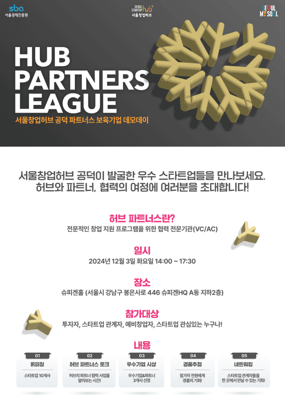 서울창업허브 공덕 파트너스 보육기업 데모데이 HUB PARTNERS LEAGUE