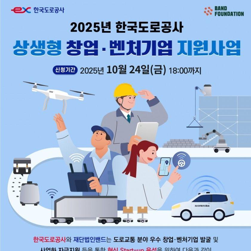 2025년 한국도로공사 상생형 창업, 벤처기업 지원사업 (~10/24)