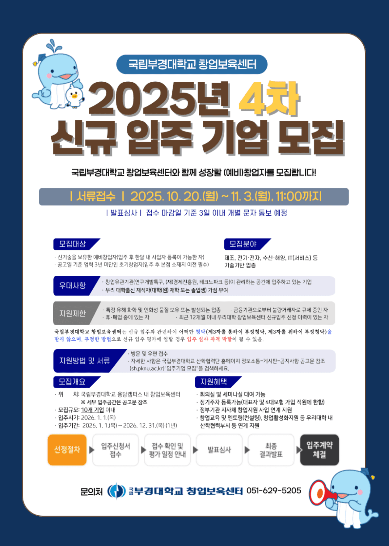 2026년 1월 국립부경대학교 창업보육센터 신규 입주 기업 모집 공고