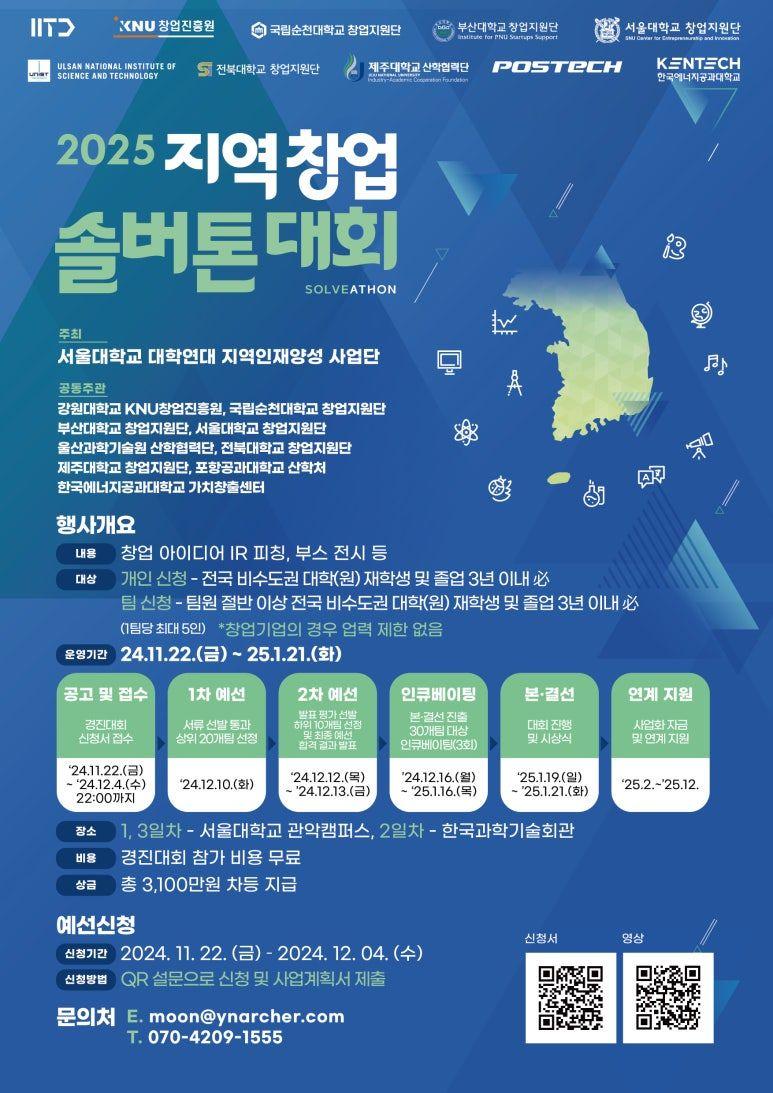 2025년 지역 창업 솔버톤 대회 참가자 모집