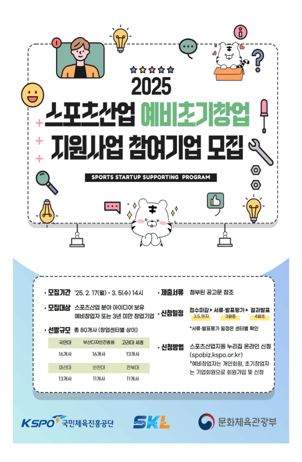 2025년 스포츠산업 예비초기창업지원사업 참여기업 모집